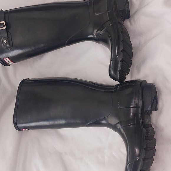 Hunter Girl's Original Tall Gloss Black Rain Boots Size - Picture 3 of 10